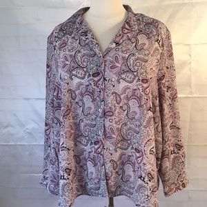 Button down long sleeve blouse